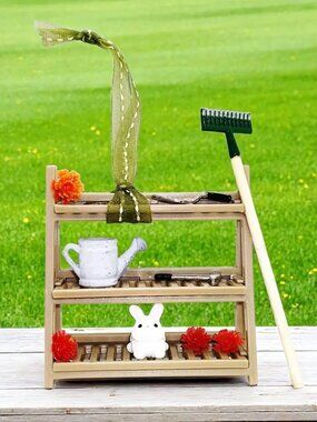 Miniature Garden Shelf with Tools Hanging Ornament, Garden Gift